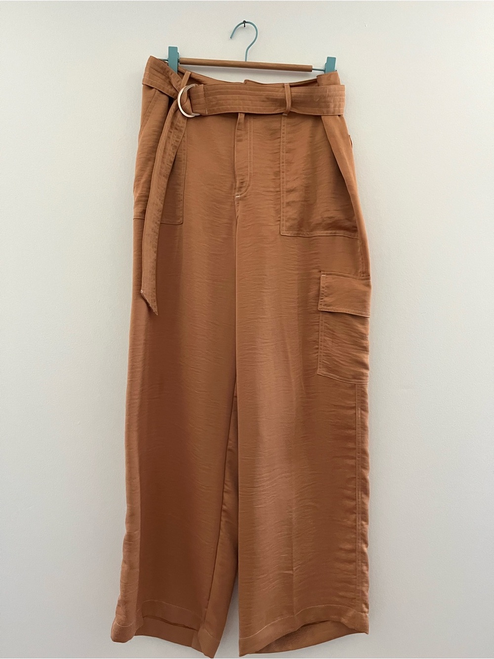 Dkny Cargo Pocket Silky Trousers - Camel